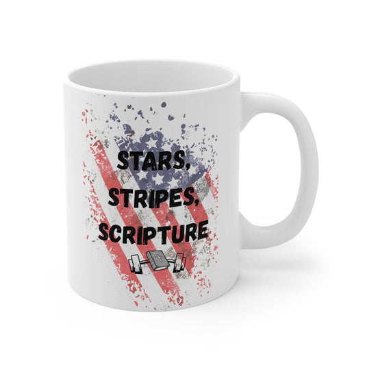 Mug Stars and Stripes Scripture 11oz