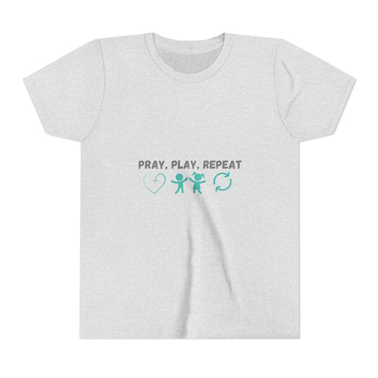 Pray Play Repeat Kids T Shirt