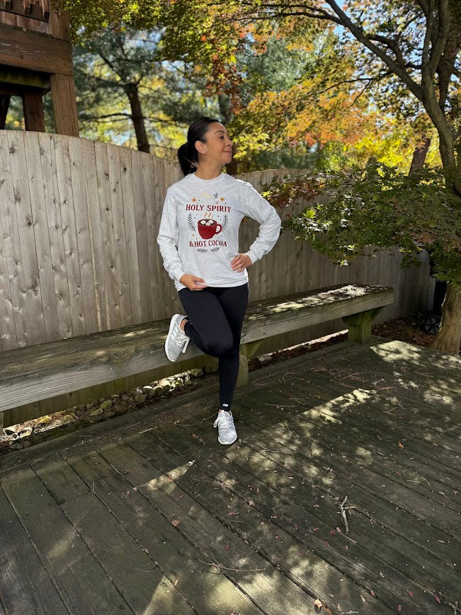 Holy Spirit & Hot Cocoa Long Sleeve Christmas Shirt