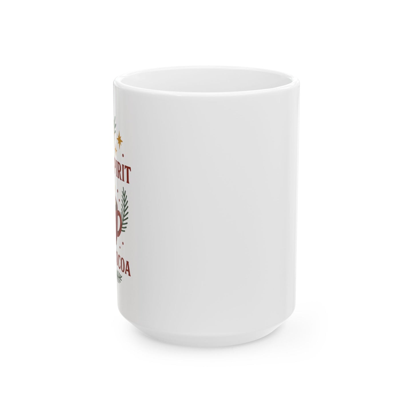 Holiday Spirits Ceramic Mug — Retro Christmas Cocoa & Cheer (11oz/15oz)