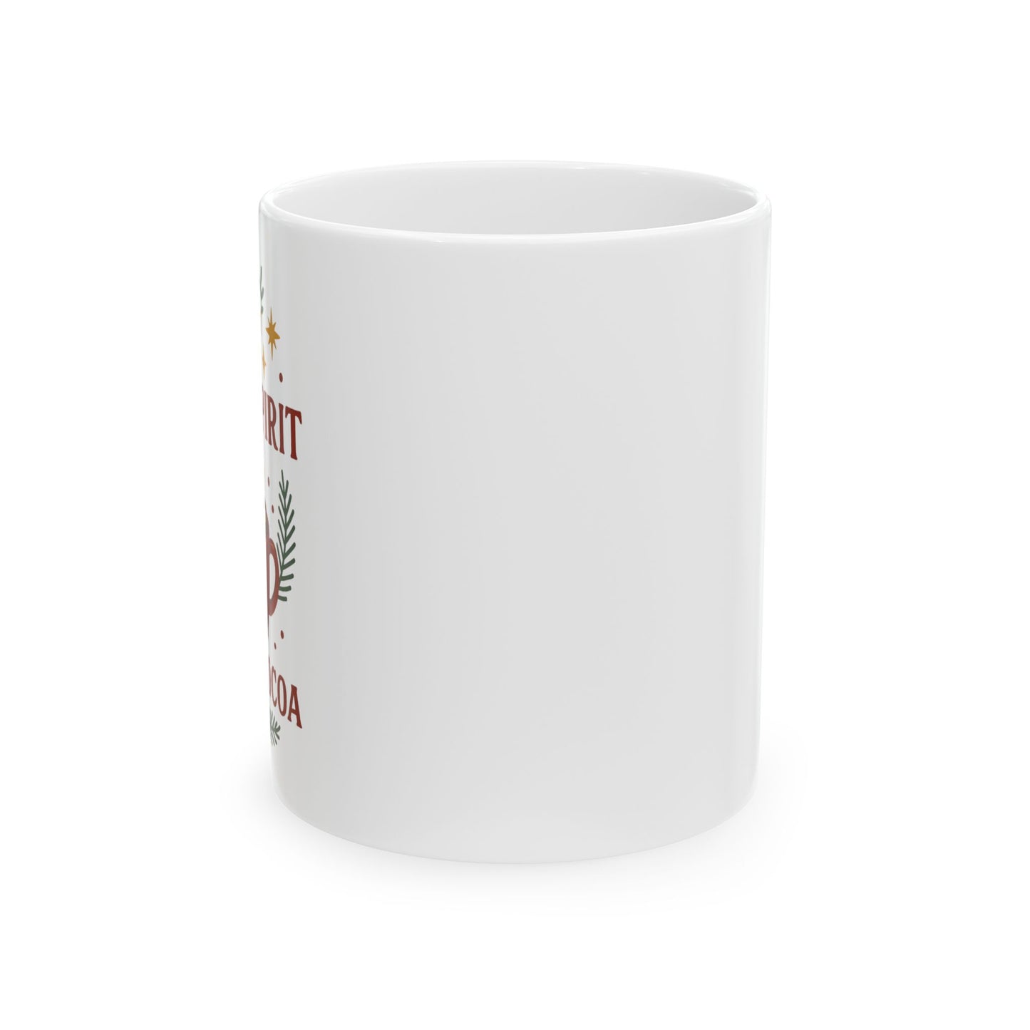 Holiday Spirits Ceramic Mug — Retro Christmas Cocoa & Cheer (11oz/15oz)